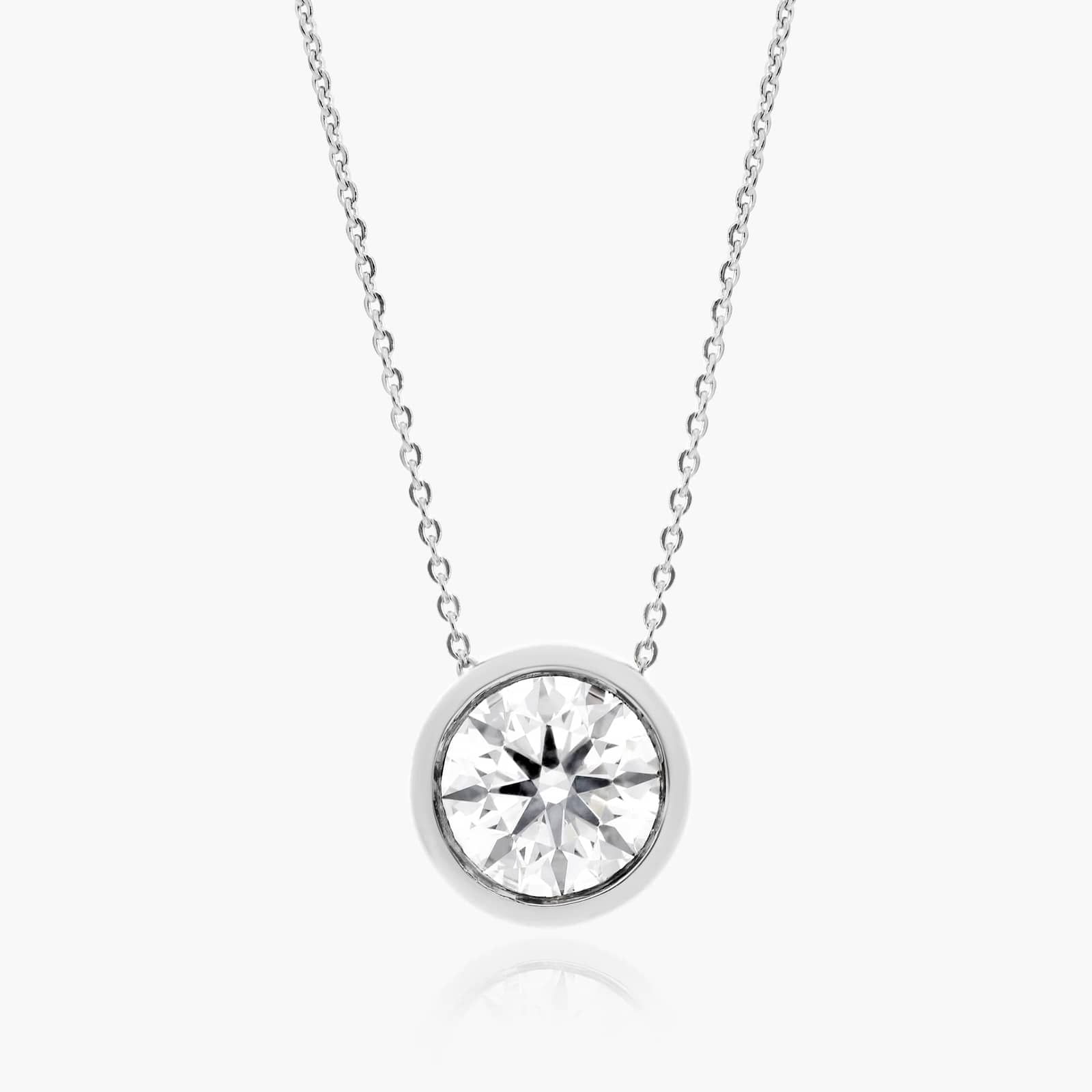 14K White Gold Bezel Diamond Pendant (0.50 CTW - H-I / SI1-SI2)