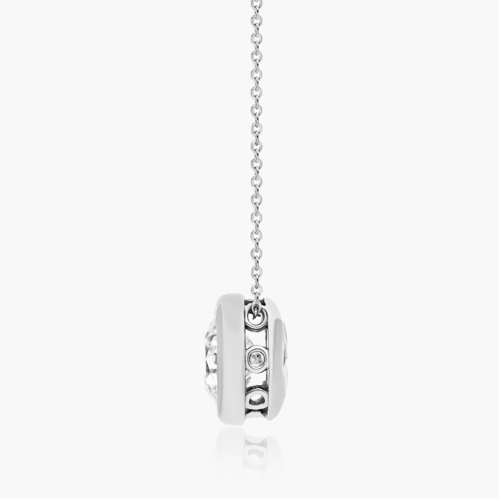 14K White Gold Bezel Diamond Pendant (0.50 CTW - H-I / SI1-SI2)