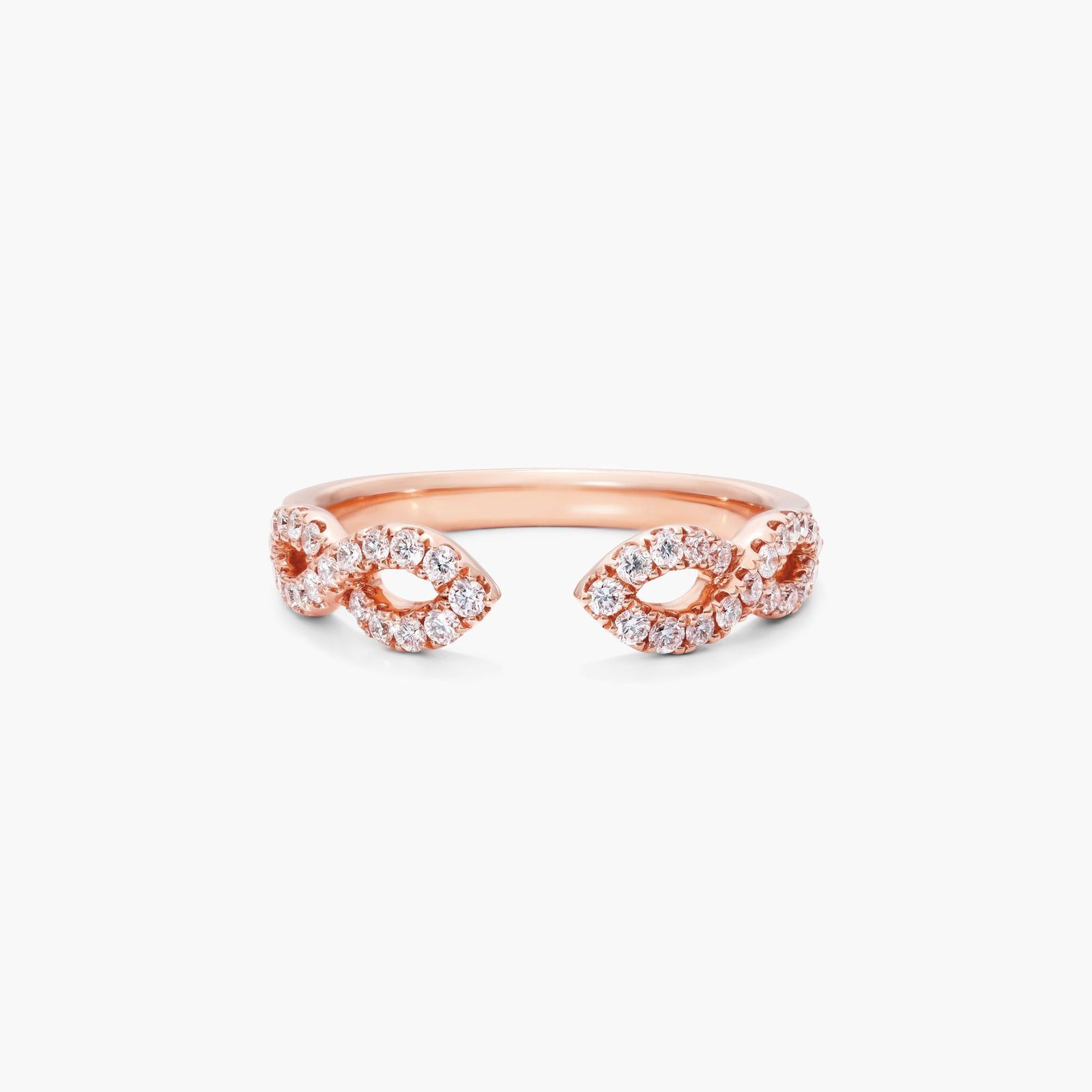Infinity Open Diamond Ring In 14K Rose Gold