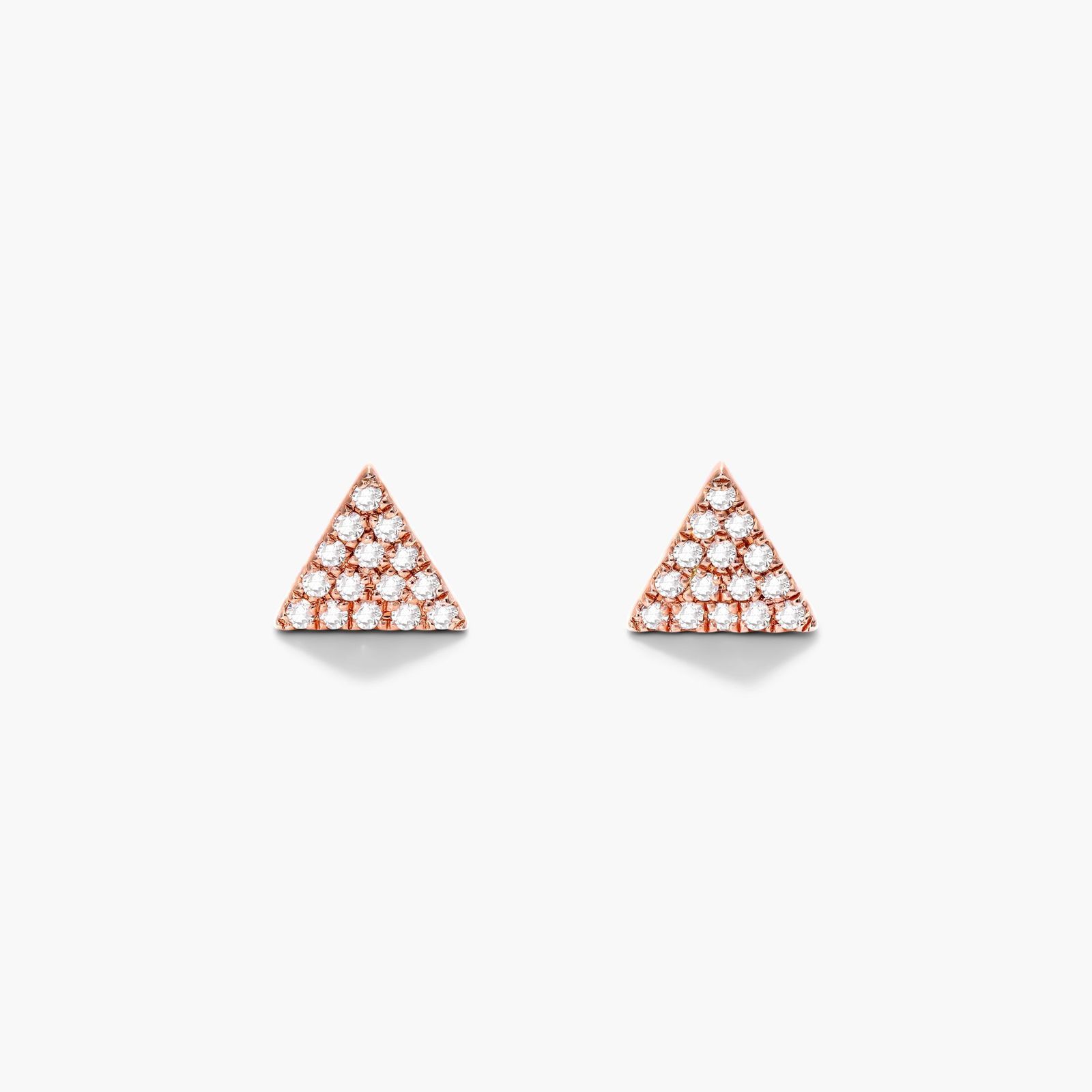 Triangle Diamond Earrings In 14K Rose Gold