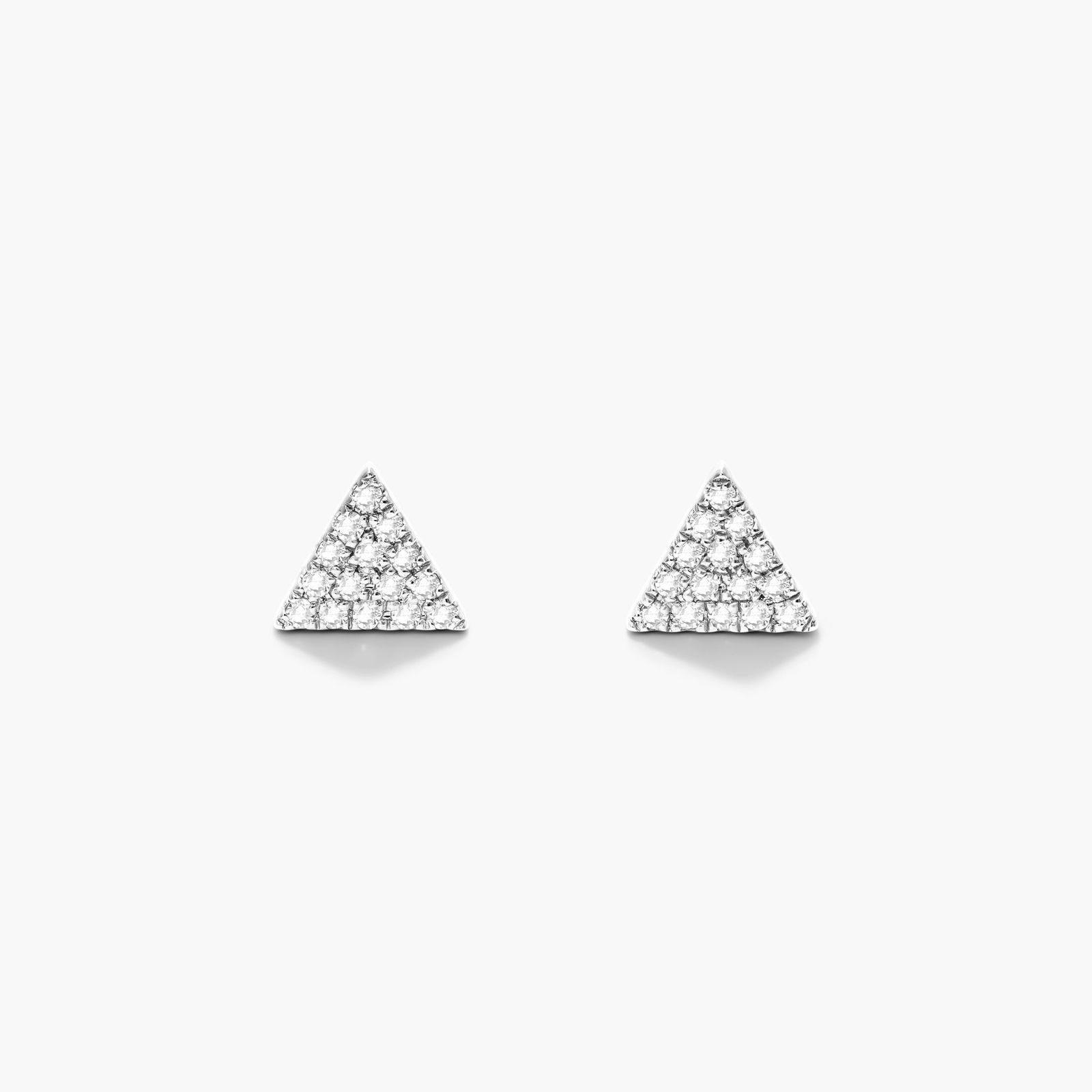 Triangle Diamond Earrings In 14K White Gold