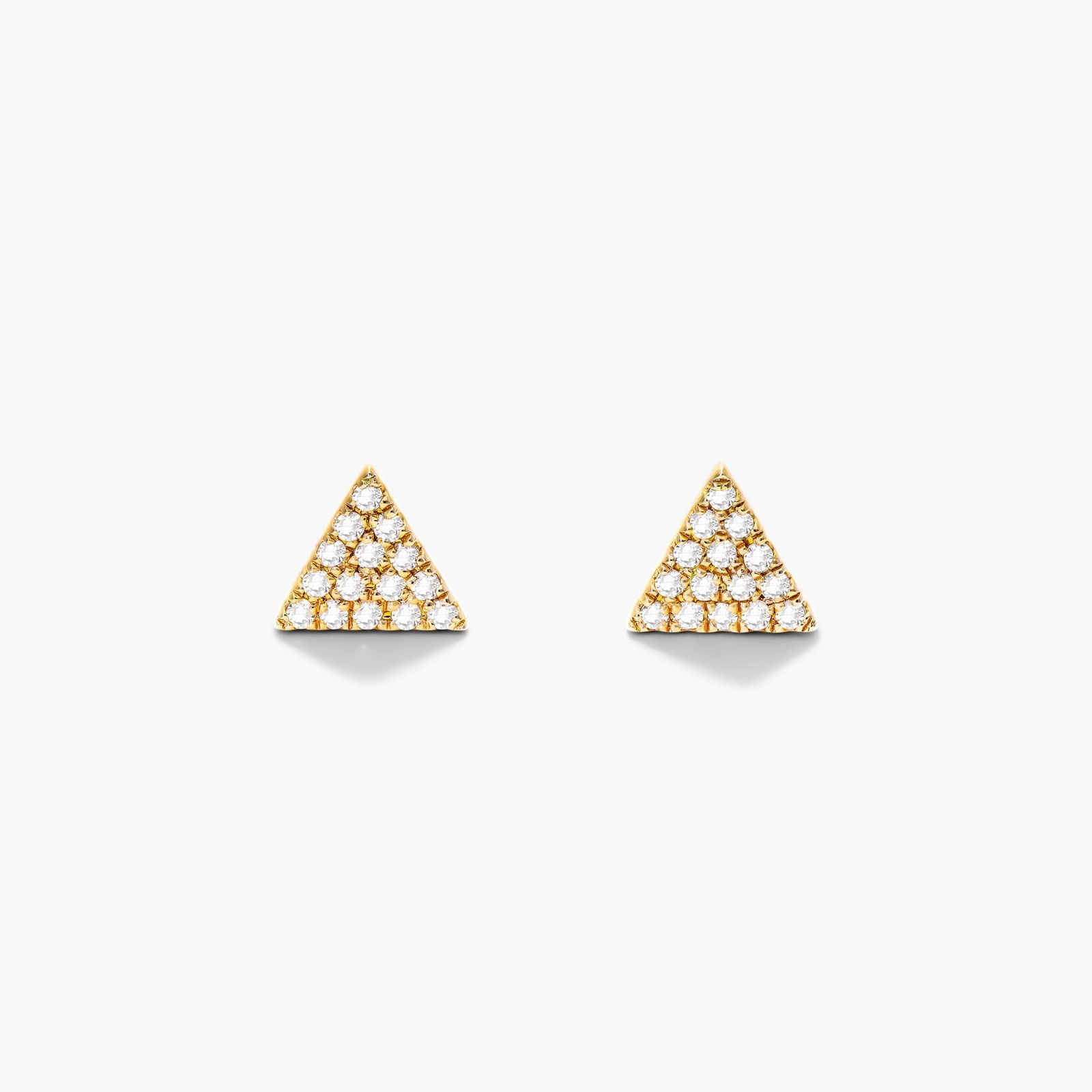 Triangle Diamond Earrings In 14K Yellow Gold