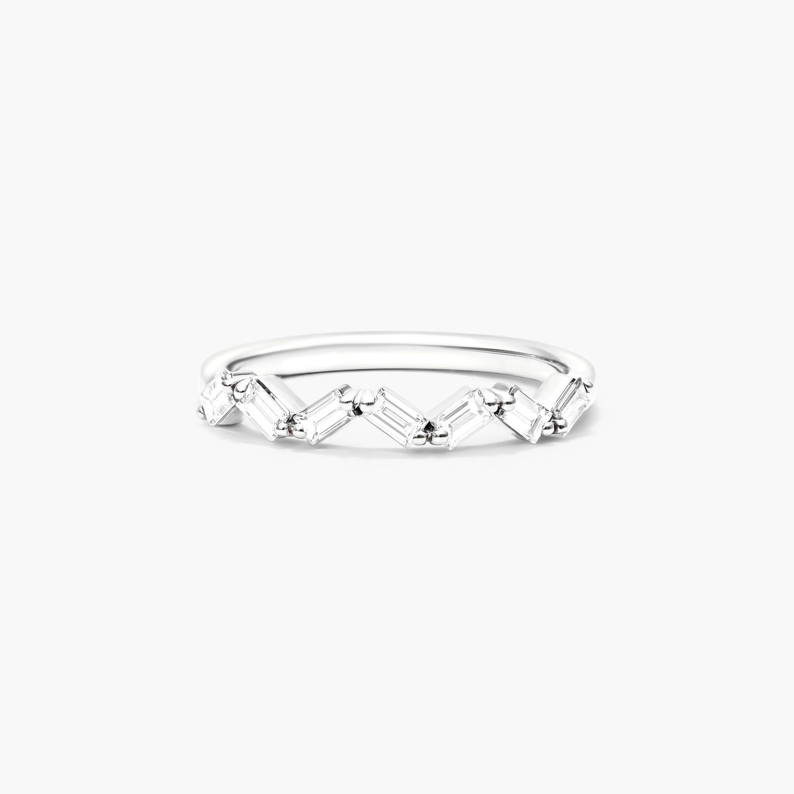 Petite Zig Zag Diamond Ring In 14K White Gold