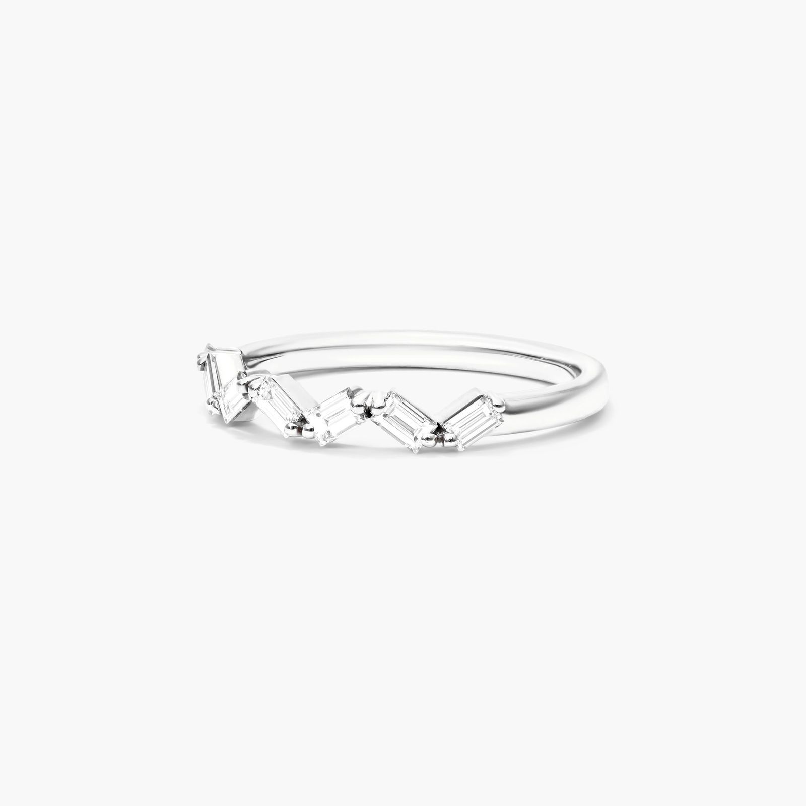 Petite Zig Zag Diamond Ring In 14K White Gold
