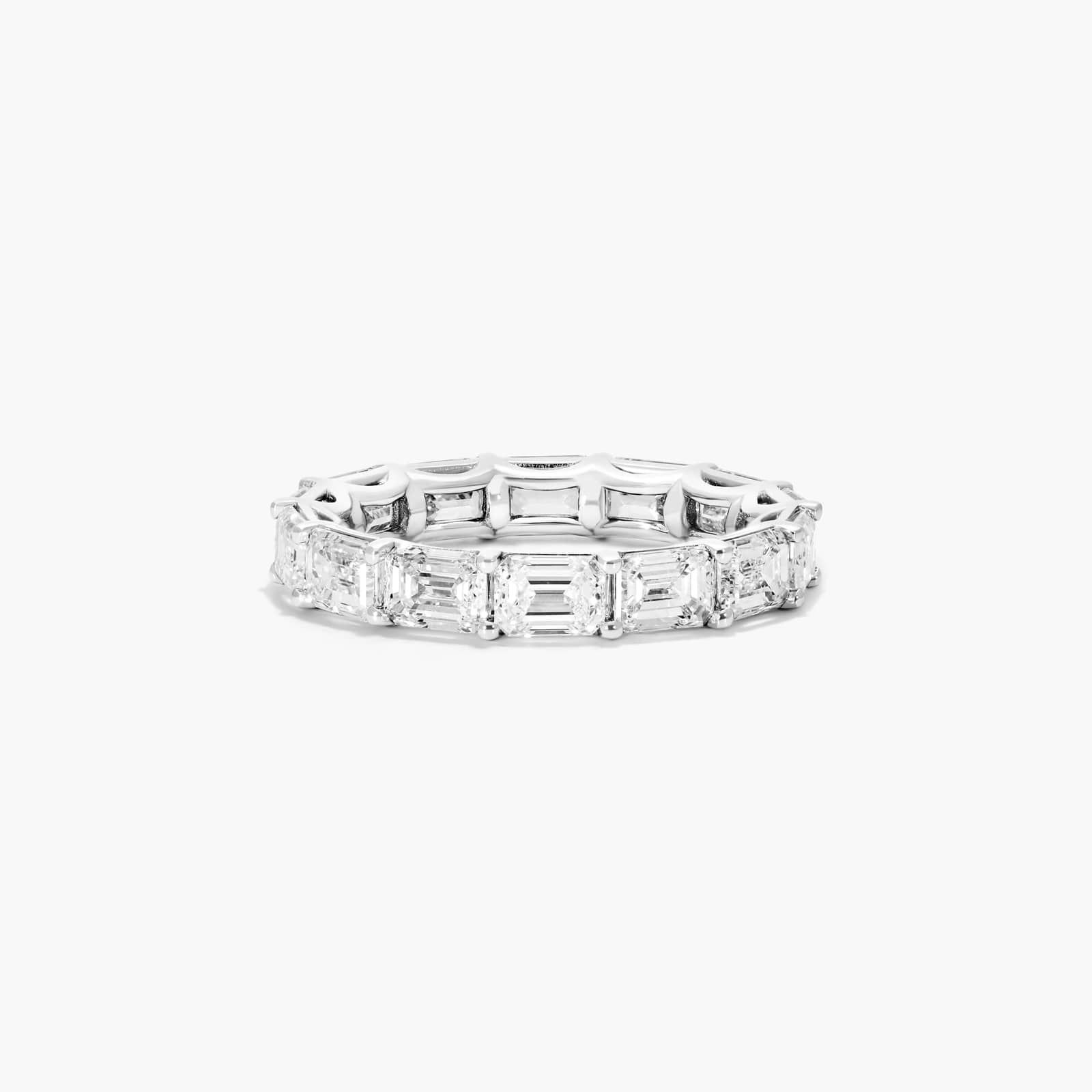 East-West Emerald Cut Diamond Eternity Ring In 14K White Gold