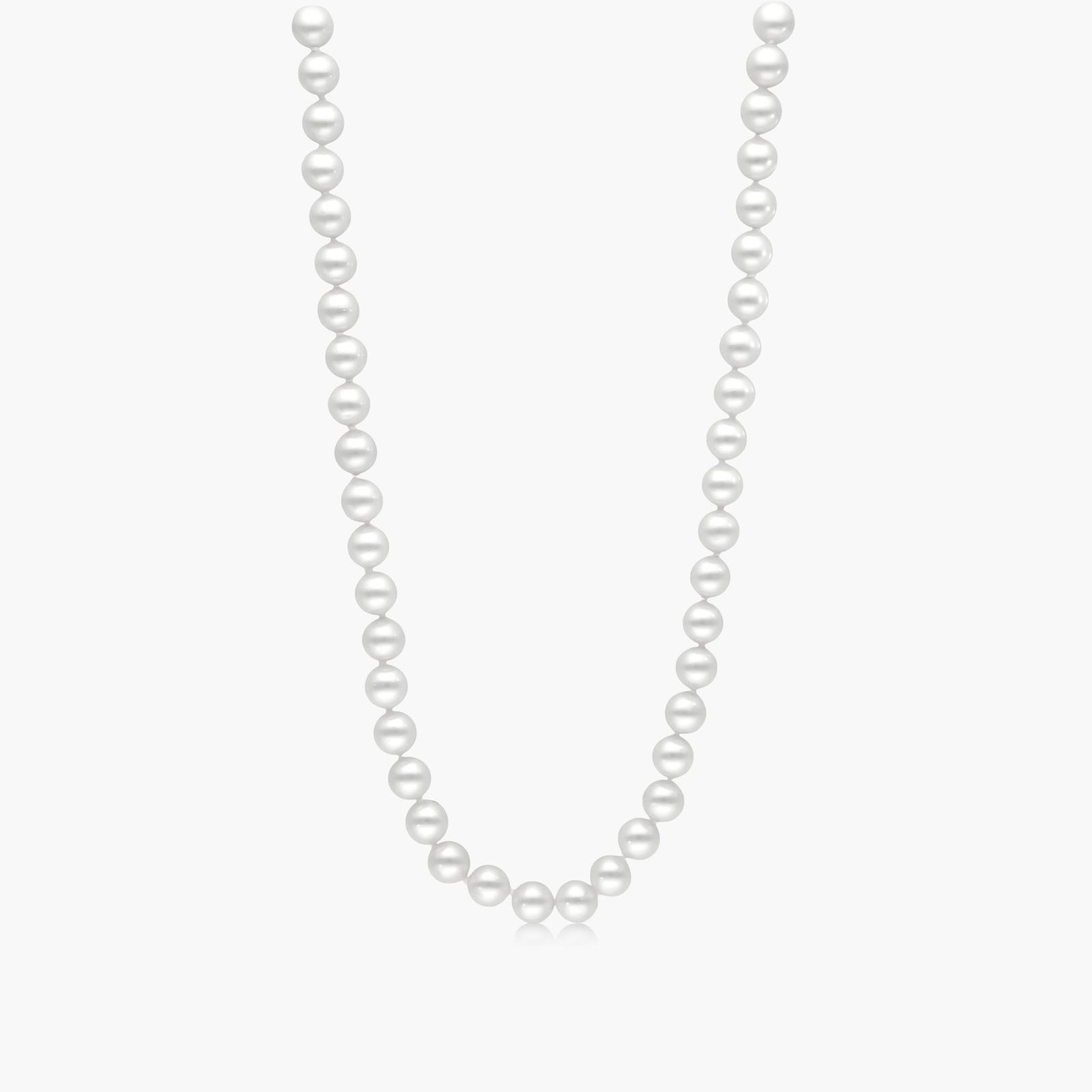 14K Yellow Gold Akoya Cultured Pearl Ball Clasp 18" Necklace (6.50-7.0mm)