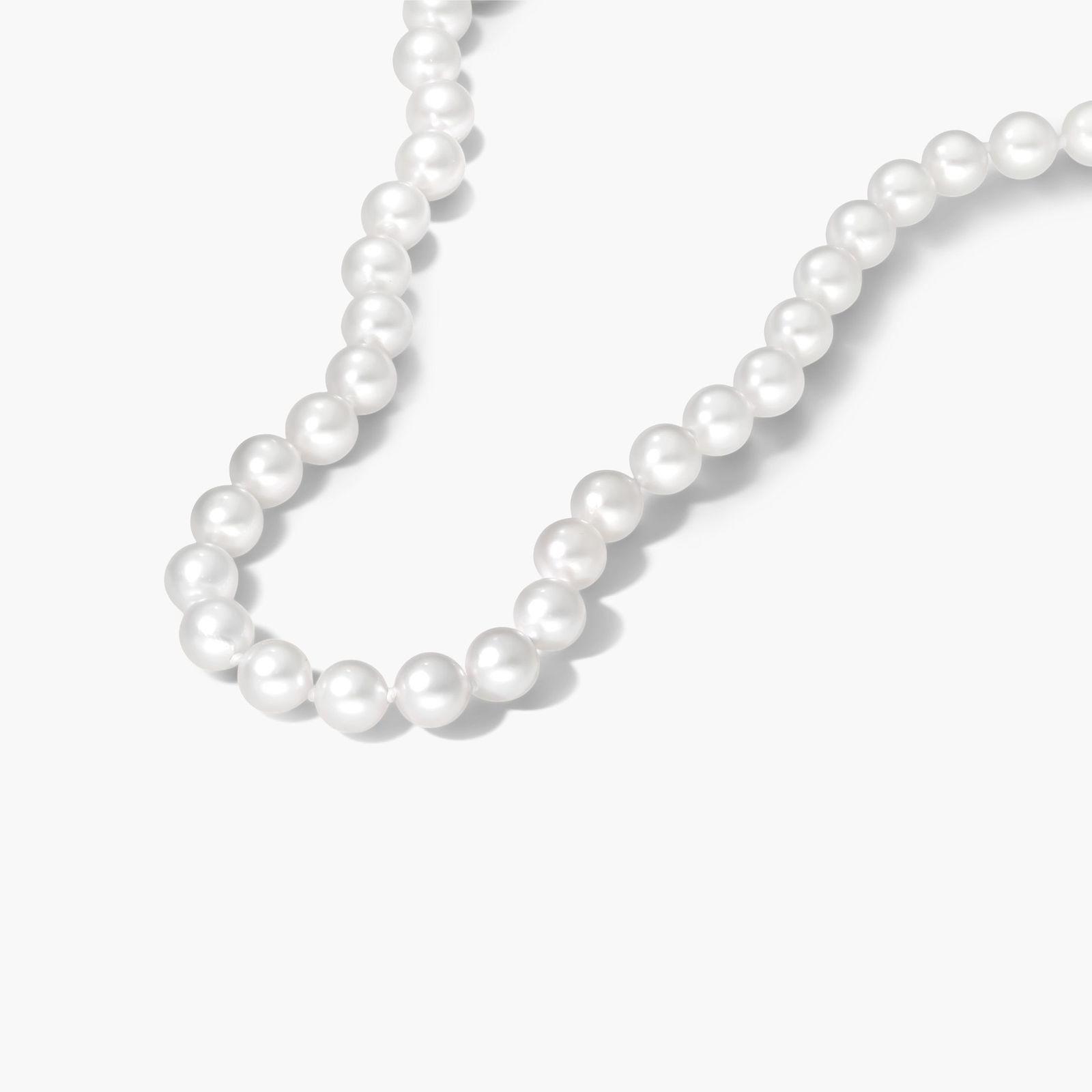 14K Yellow Gold Akoya Cultured Pearl Ball Clasp 18" Necklace (6.50-7.0mm)