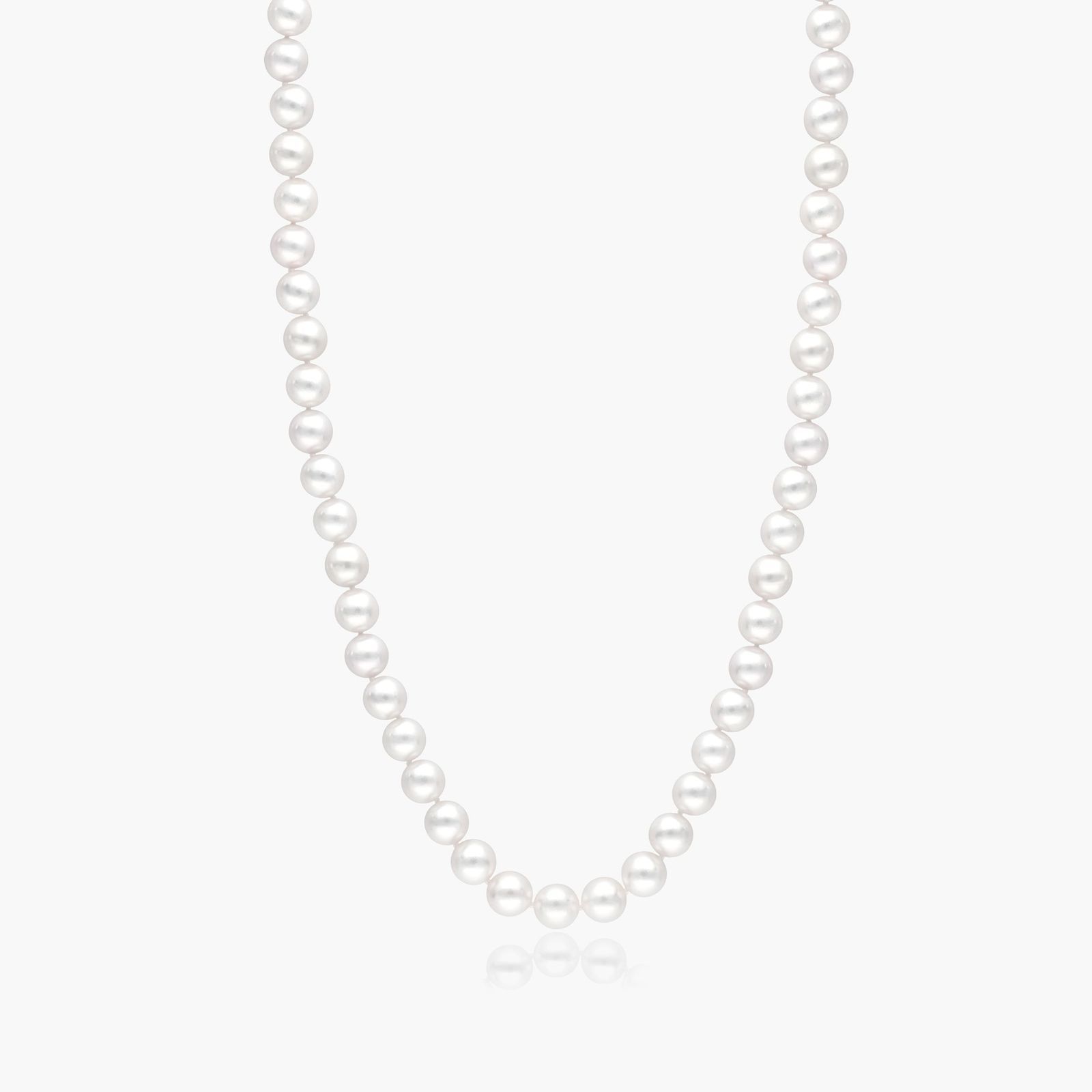 14K Yellow Gold Akoya Cultured Pearl Ball Clasp 18" Necklace (7.5-8.0mm)