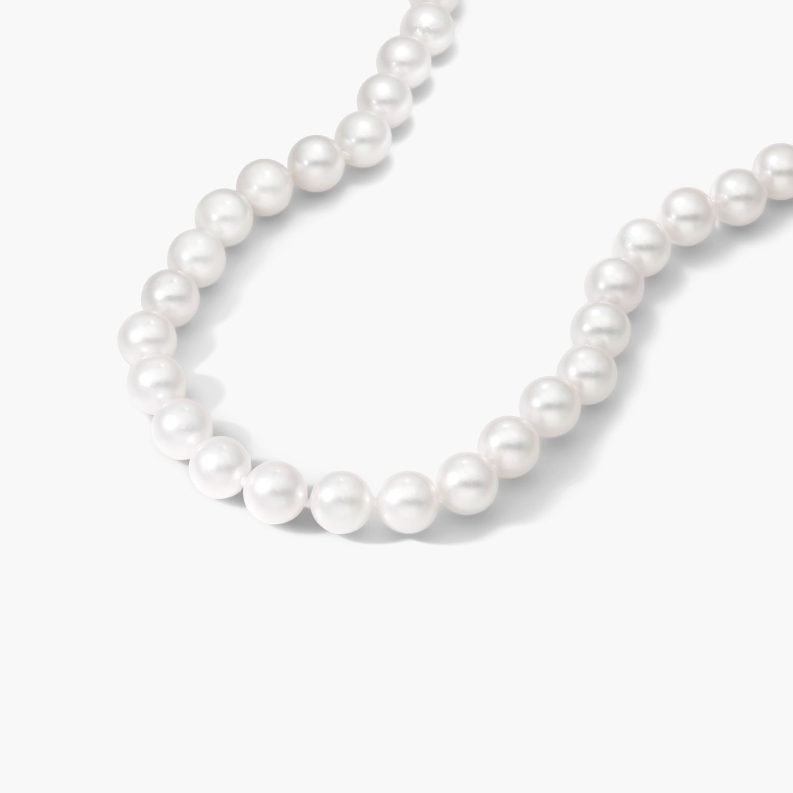 14K Yellow Gold Akoya Cultured Pearl Ball Clasp 18" Necklace (7.5-8.0mm)