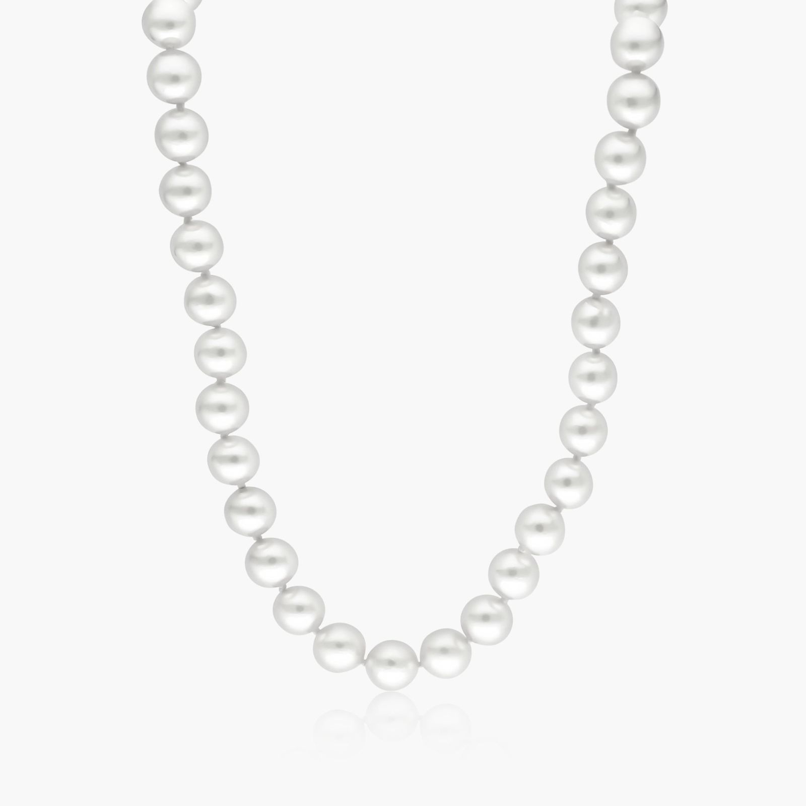 14K Yellow Gold Akoya Cultured Pearl Ball Clasp 18" Necklace (8.5-9.0mm)