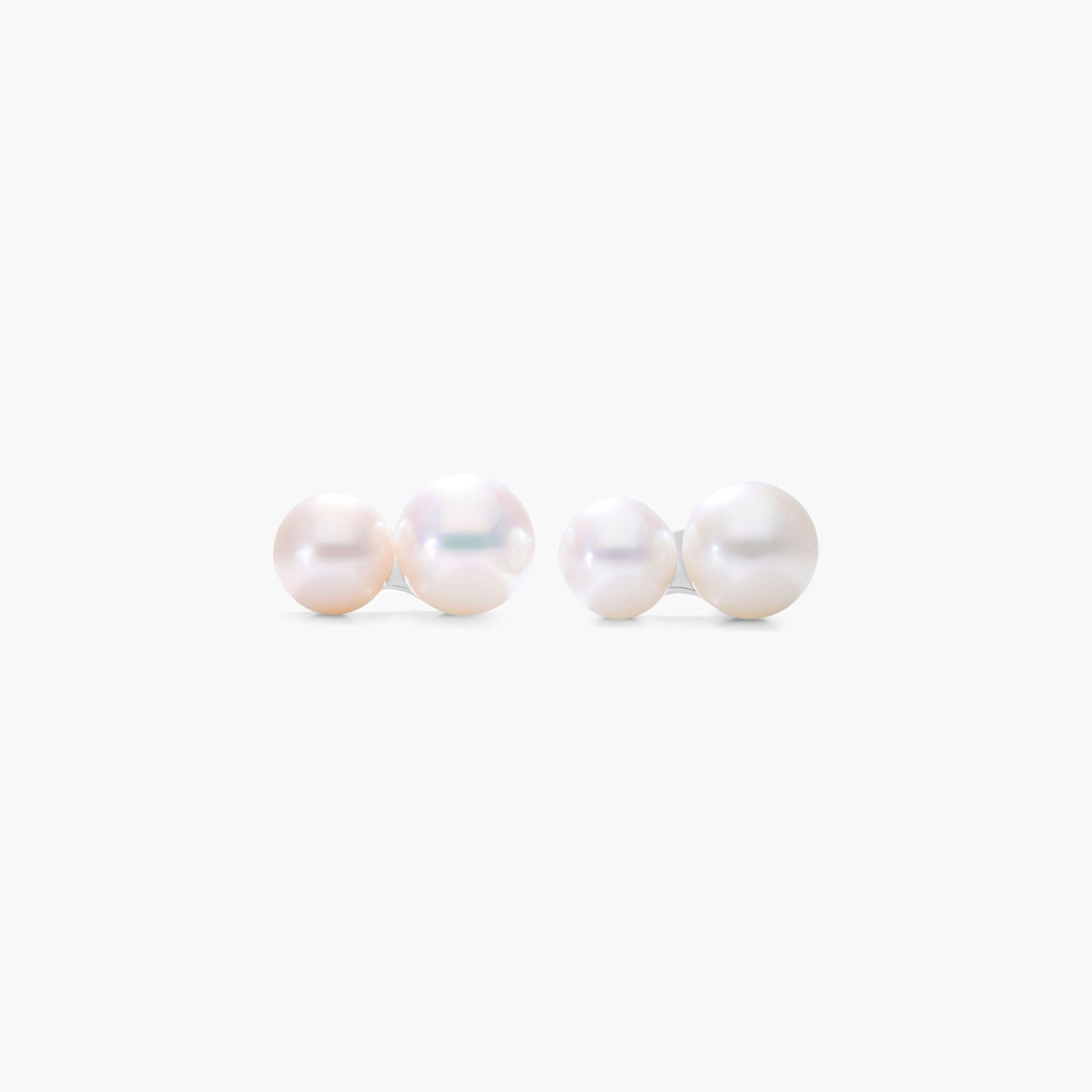 Cultured Freshwater Pearl Stack Earrings In 14K White Gold