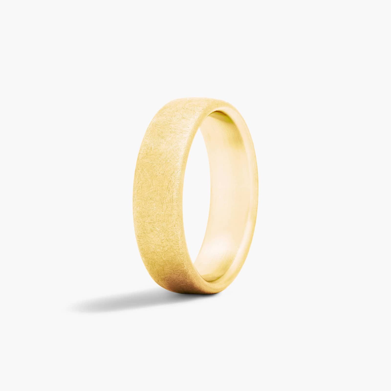 Comfort Fit Swirl Finish Men's Wedding Band In 14K Yellow Gold (6.50mm)