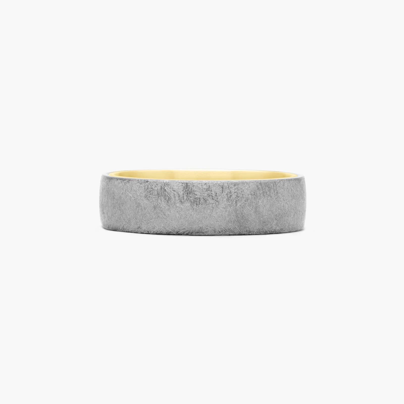 Men's Wedding Band With 14K Yellow Gold Inside In Tantalum (6.50mm)