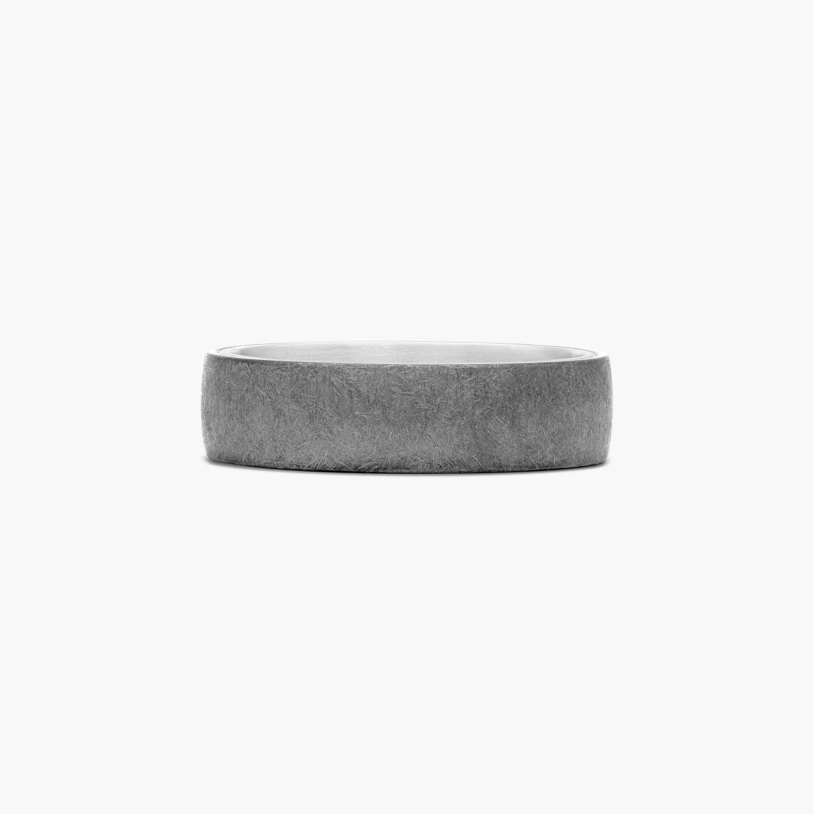 Men's Wedding Band With 14K White Gold Inside In Tantalum (6.50mm)