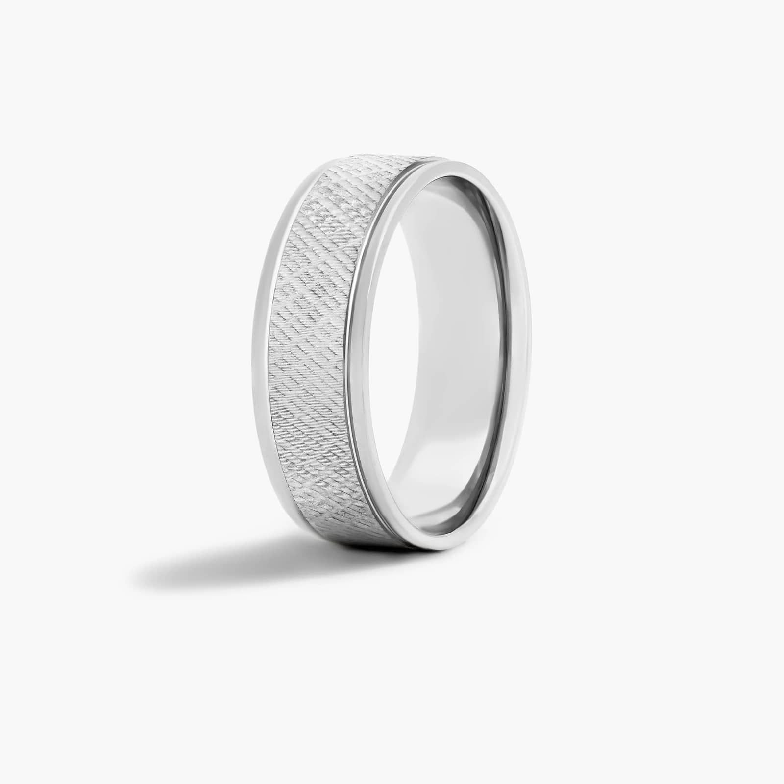 Cross Hatch Design Men's Wedding Band In Platinum (7.00mm)