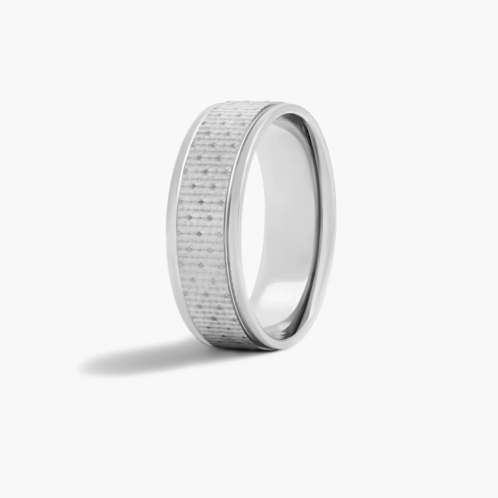 Diamond Pattern Design Men's Wedding Band In Platinum (7.00mm)