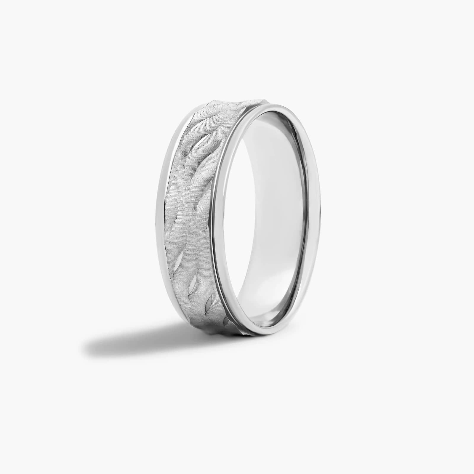 Wave Design Men's Wedding Band In Platinum (7.00mm)