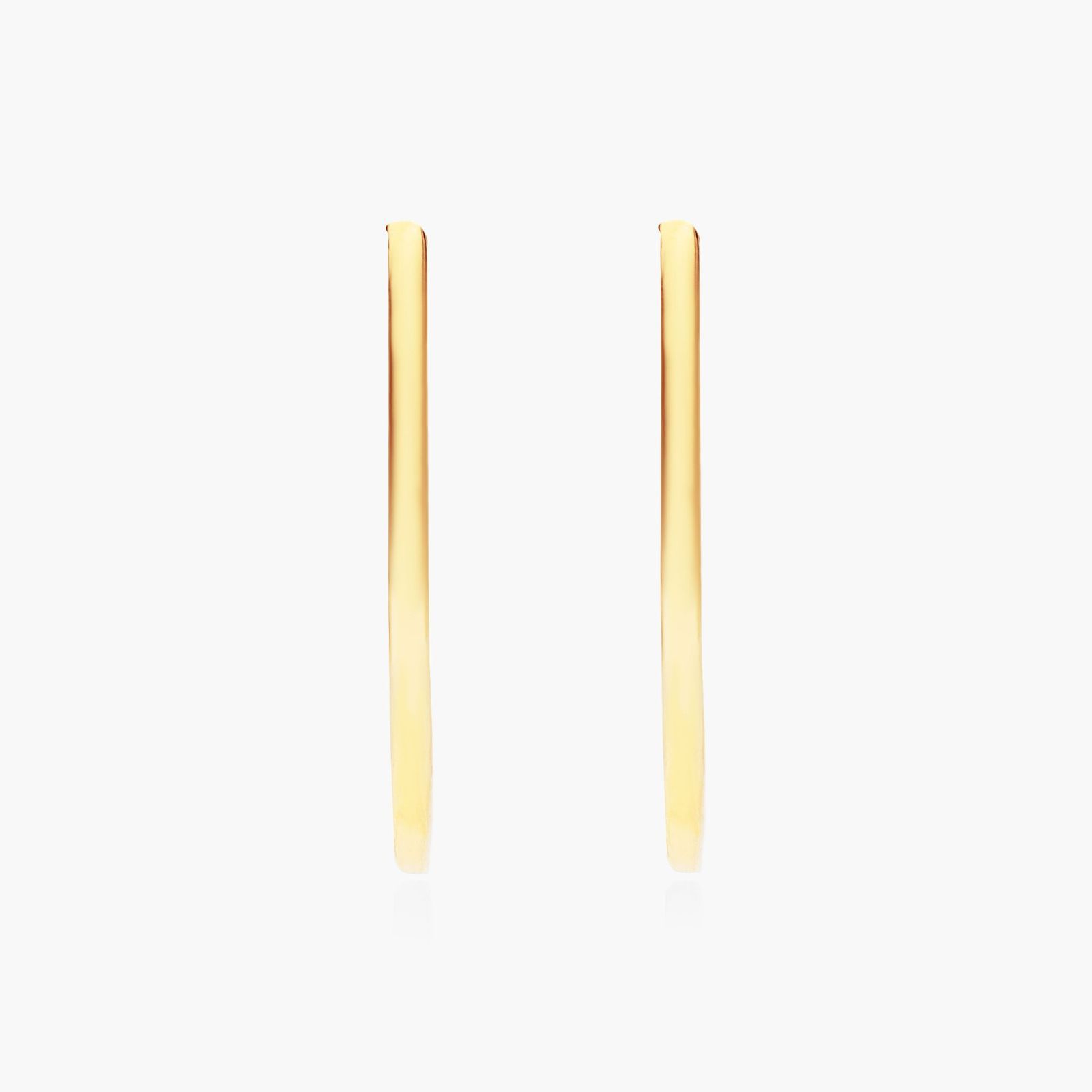 Teardrop Silhouette Hoop Earrings In 14K Yellow Gold