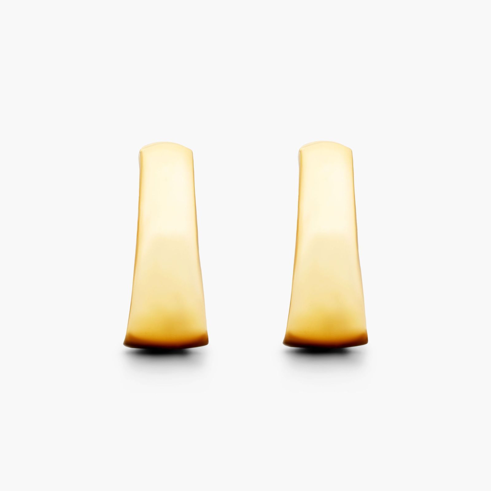 Tapered Hoop Earrings In 14K Yellow Gold