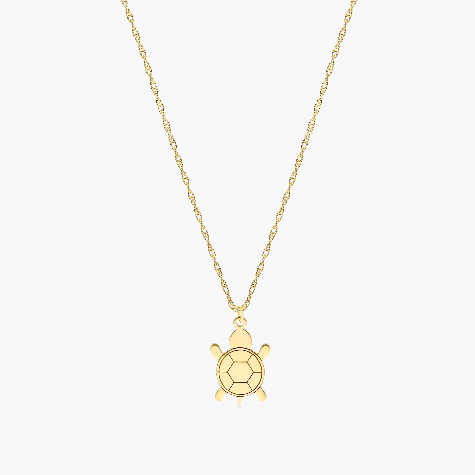 14K Yellow Gold Mini Turtle Necklace