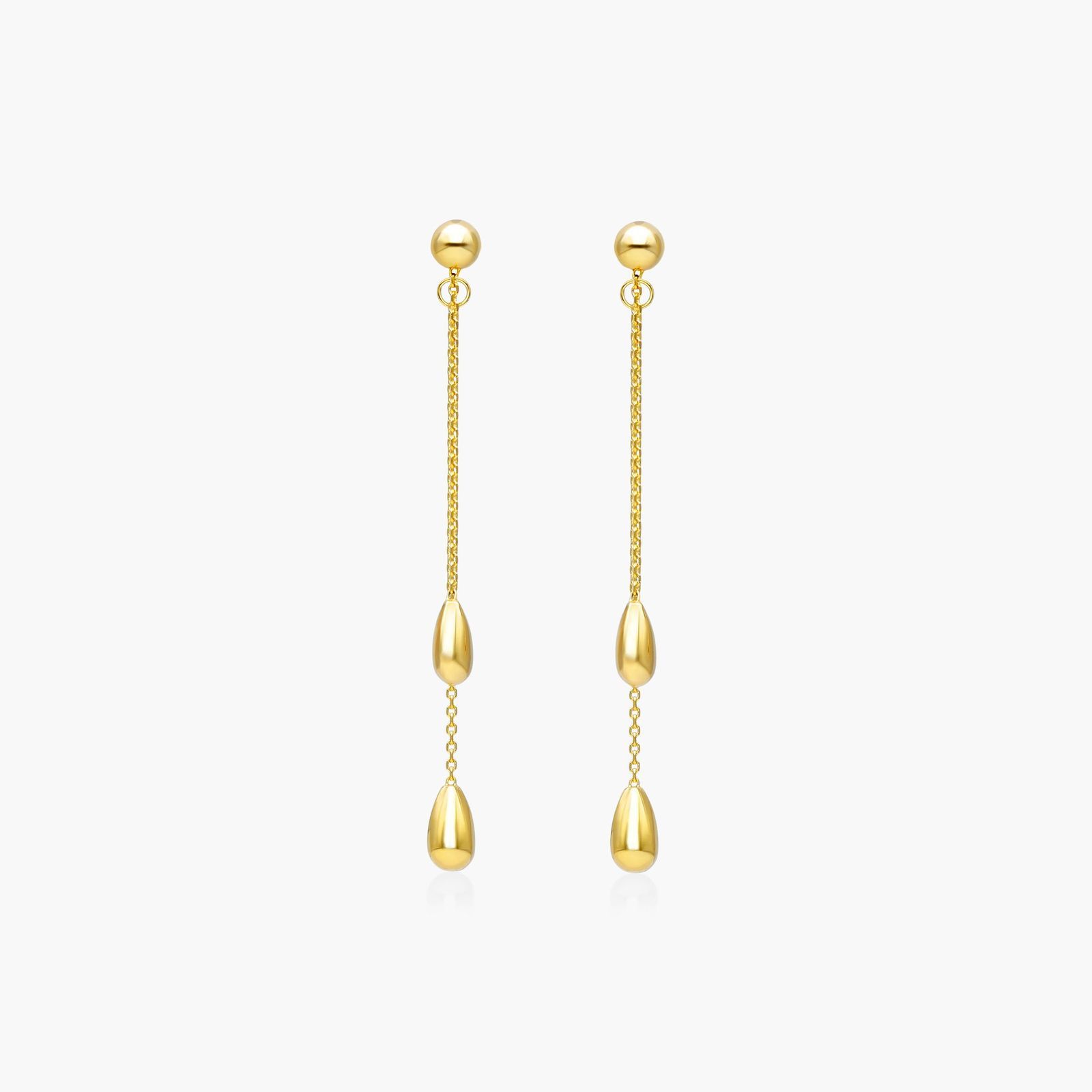 Front To Back Teardrop Earrings In 14K Yellow Gold