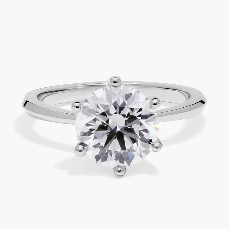 2 1/2 CT. GIA Certified Round Lab Created Diamond Petite Nouveau Six-Prong Solitaire Engagement Ring in Platinum