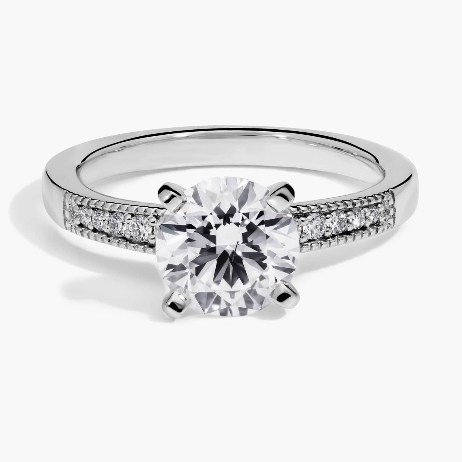 thumbnail image 2 of La Joya 1/6 CT TW Lab Created Diamond Band - 10k Yellow Gold Milgrain Wedding Ring With Yellow Sapphire - Size 6 2 of 12