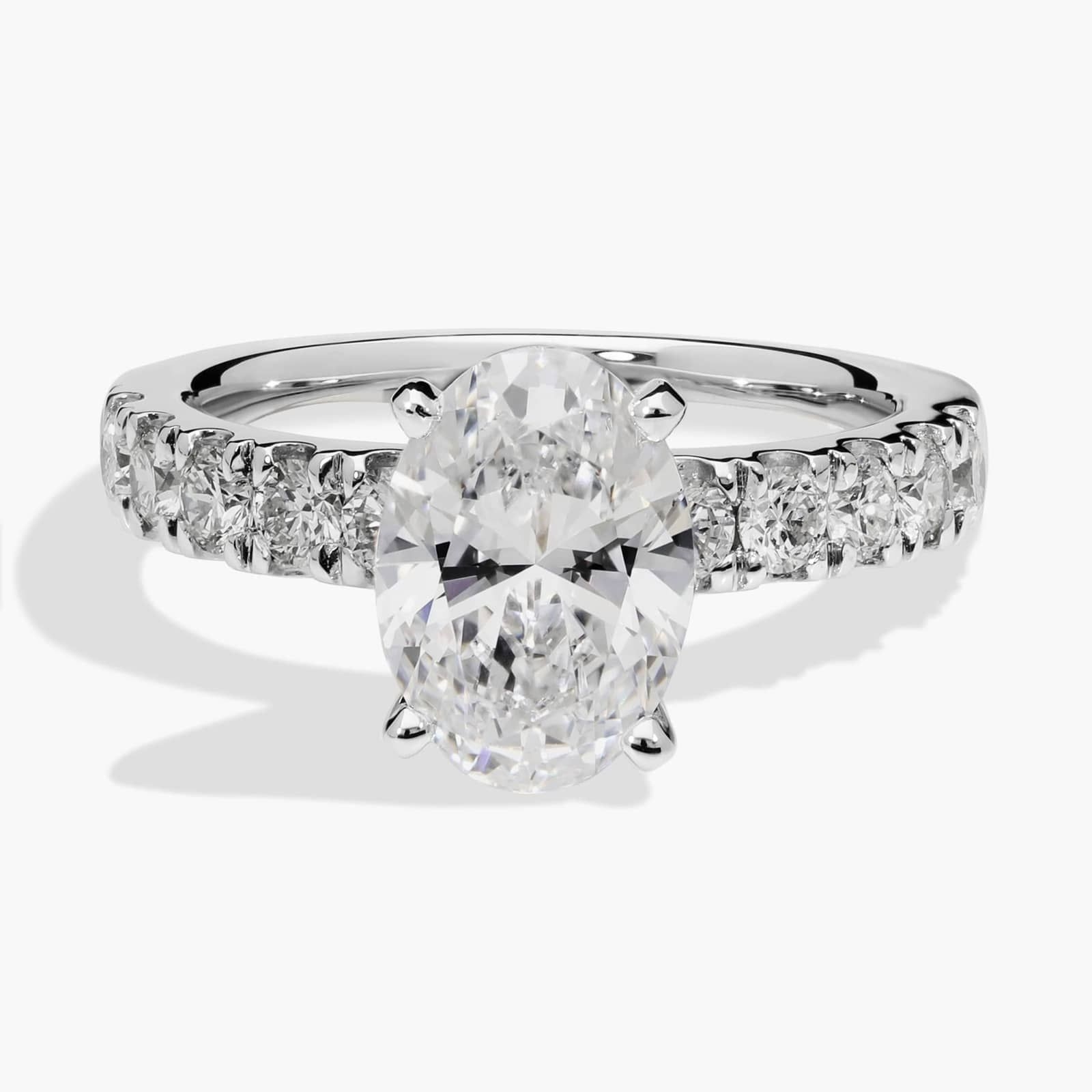 2 CT. GIA Certified Oval Lab Created Diamond Riviera Pavé Diamond ...