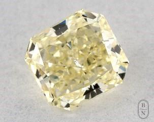 This radiant cut 0.36 carat Fancy Yellow color si2 clarity has a diamond grading report from GIA