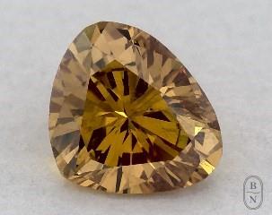 This heart shaped 0.26 carat Fancy Intense Orange Orange color si1 clarity has a diamond grading report from GIA