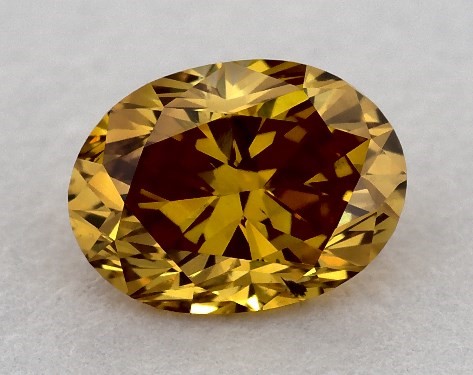 GIA 0.55 Carat Fancy Vivid Yellow Orange-SI2 Oval Cut Diamond