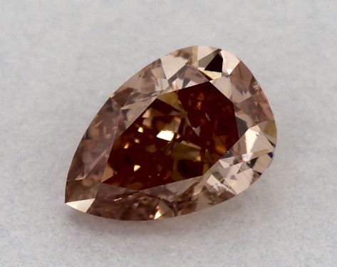 GIA 0.33 Carat Fancy Brown Orange-SI1 Pear Shaped Diamond