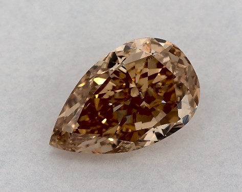 GIA 1.50 Carat Fancy Brown Orange-SI1 Pear Shaped Diamond