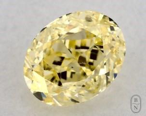 This oval cut 0.41 carat Fancy Yellow color si1 clarity has a diamond grading report from GIA