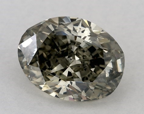 GIA 2.53 Carat Fancy Greenish Yellow Gray-SI1 Oval Cut Diamond