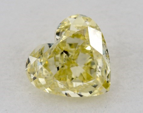 GIA 0.32 Carat Fancy Yellow-SI2 Heart Shaped Diamond