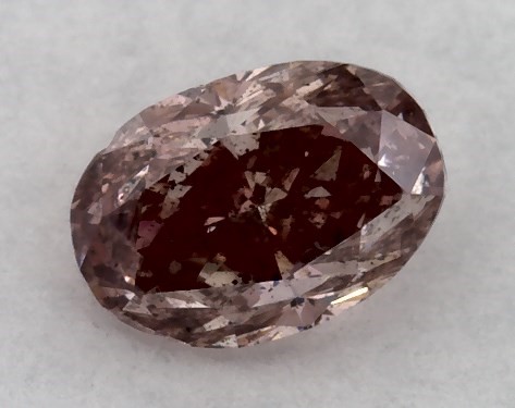 GIA 0.20 Carat Fancy Brownish Pink-SI2 Oval Cut Diamond