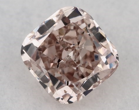 GIA 0.20 Carat Fancy Brownish Pink-SI1 Cushion Cut Diamond