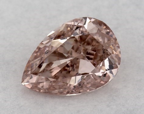 GIA 0.20 Carat Fancy Brownish Orangy Pink-VS2 Pear Shaped Diamond