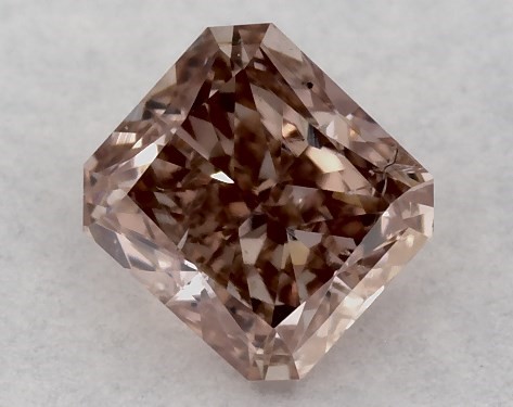 GIA 0.22 Carat Fancy Brown Pink-SI2 Radiant Cut Diamond