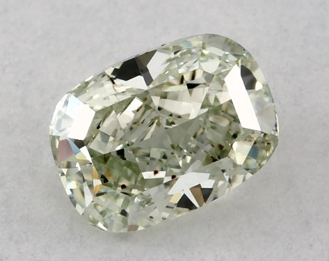 GIA 0.35 Carat Fancy Yellowish Green-SI1 Cushion Cut Diamond