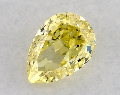 IGI 0.57 Carat Fancy Intense Yellow-VS1 Pear Shaped Lab-Grown Diamond