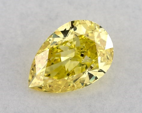 IGI 0.57 Carat Fancy Intense Yellow-VS2 Pear Shaped Lab-Grown Diamond