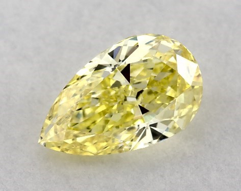 IGI 0.57 Carat Fancy Intense Yellow-VS2 Pear Shaped Lab-Grown Diamond