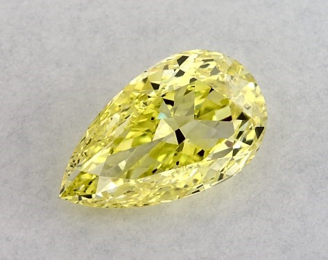 IGI 0.50 Carat Fancy Intense Yellow-VVS2 Pear Shaped Lab-Grown Diamond