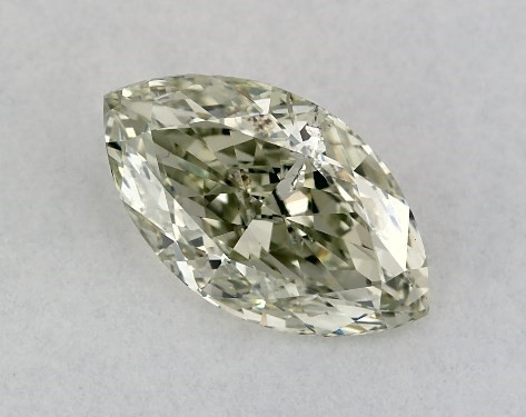 GIA 1.00 Carat Fancy Grayish Yellowish Green-SI2 Marquise Cut Diamond