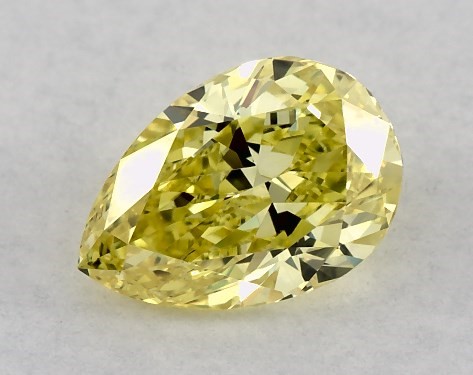 IGI 0.55 Carat Fancy Intense Yellow-VS2 Pear Shaped Lab-Grown Diamond