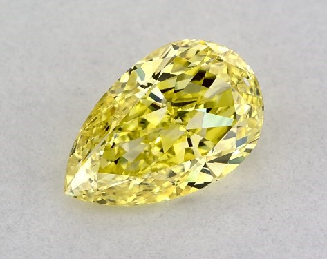 IGI 0.53 Carat Fancy Intense Yellow-VS1 Pear Shaped Lab-Grown Diamond