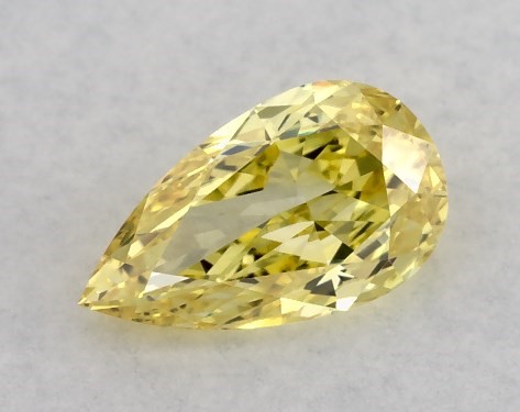 IGI 0.50 Carat Fancy Intense Yellow-VVS1 Pear Shaped Lab-Grown Diamond