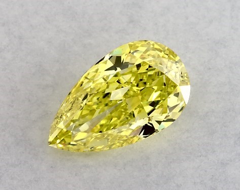 IGI 0.55 Carat Fancy Intense Yellow-VS2 Pear Shaped Lab-Grown Diamond
